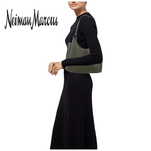 Neiman Marcus Green Leather Shoulder Bag